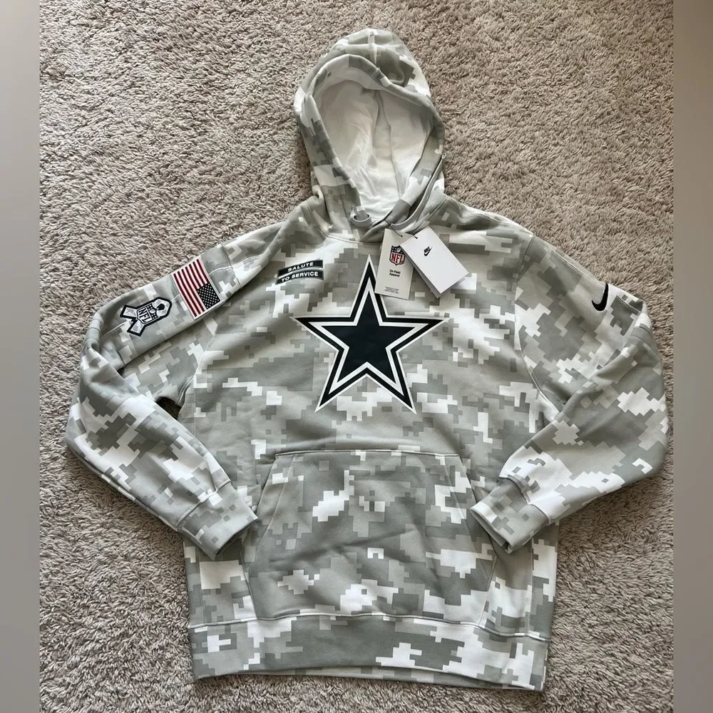 Nike Dallas Cowboys 2024 Salute to Service Hoodie Camo Pullover